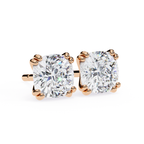Minimal cushion diamond stud earrings everyday wear