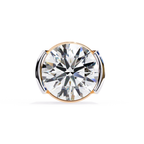 Half bezel round diamond stud earrings everyday wear