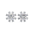 Everyday wear diamond flower stud earrings