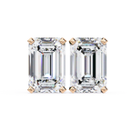 Luxury Emerald cut diamond stud earrings