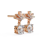 Premium lab grown diamond drop earrings with geometric design