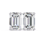 Luxury Emerald cut diamond stud earrings
