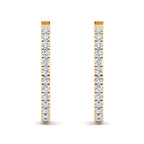 Round diamond hoop earrings with pavé diamonds