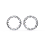 Contemporary round diamond circle stud earrings affordable