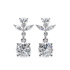 Designer diamond drop earrings with round diamond