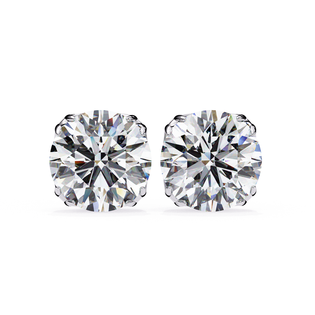 Luxury Round cut diamond stud earrings
