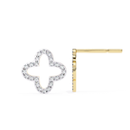 Symmetrical diamond quatrefoil stud earrings