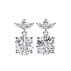 Bridal diamond drop earrings with round brilliant diamond