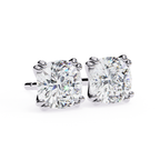 Minimal cushion diamond stud earrings everyday wear