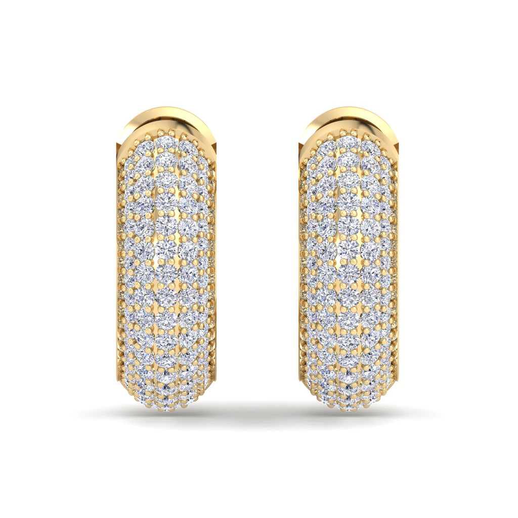 Everyday diamond hoop earrings in gold