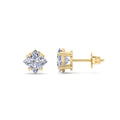 Princess-cut diamond stud earrings in gold