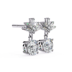Premium lab grown diamond drop earrings with geometric design