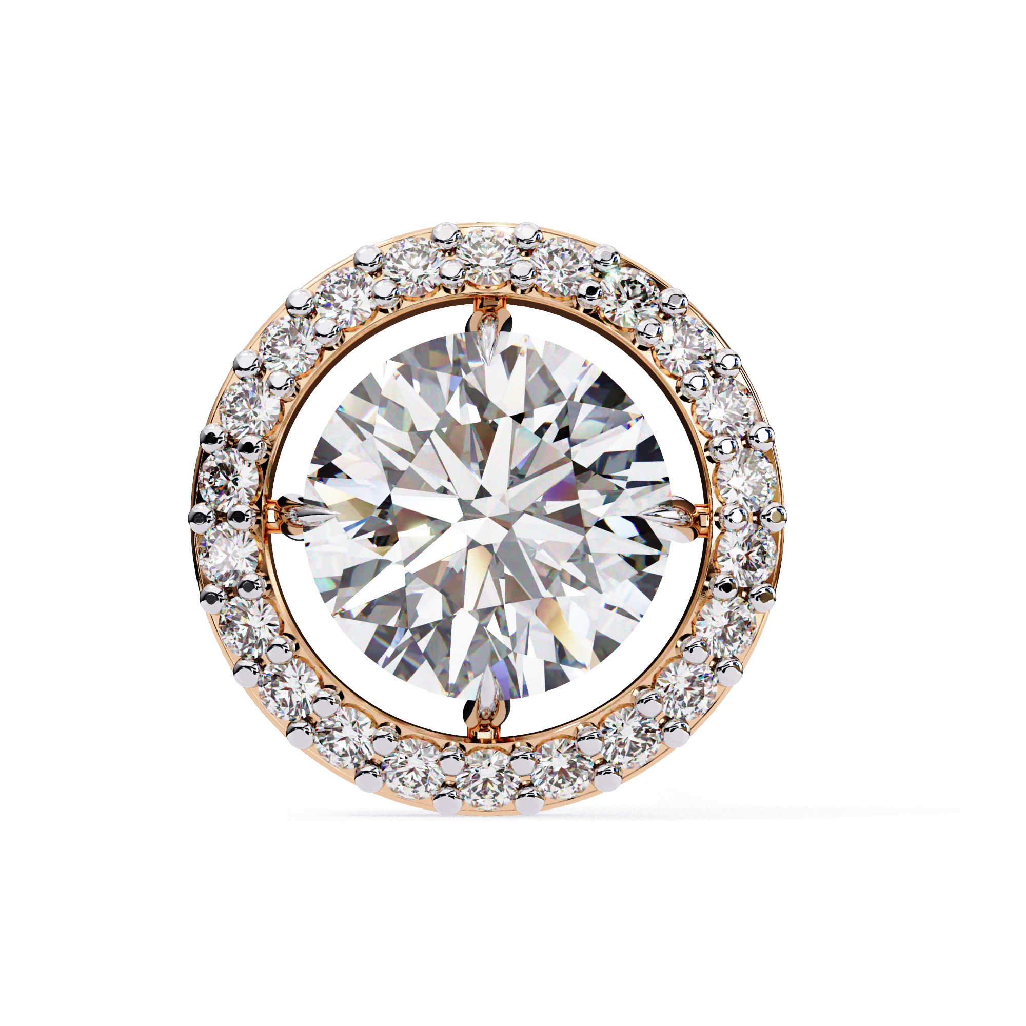 Diamond stud earrings round shape