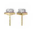 Minimal hexagon halo diamond studs