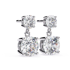 Two stone diamond drop earrings