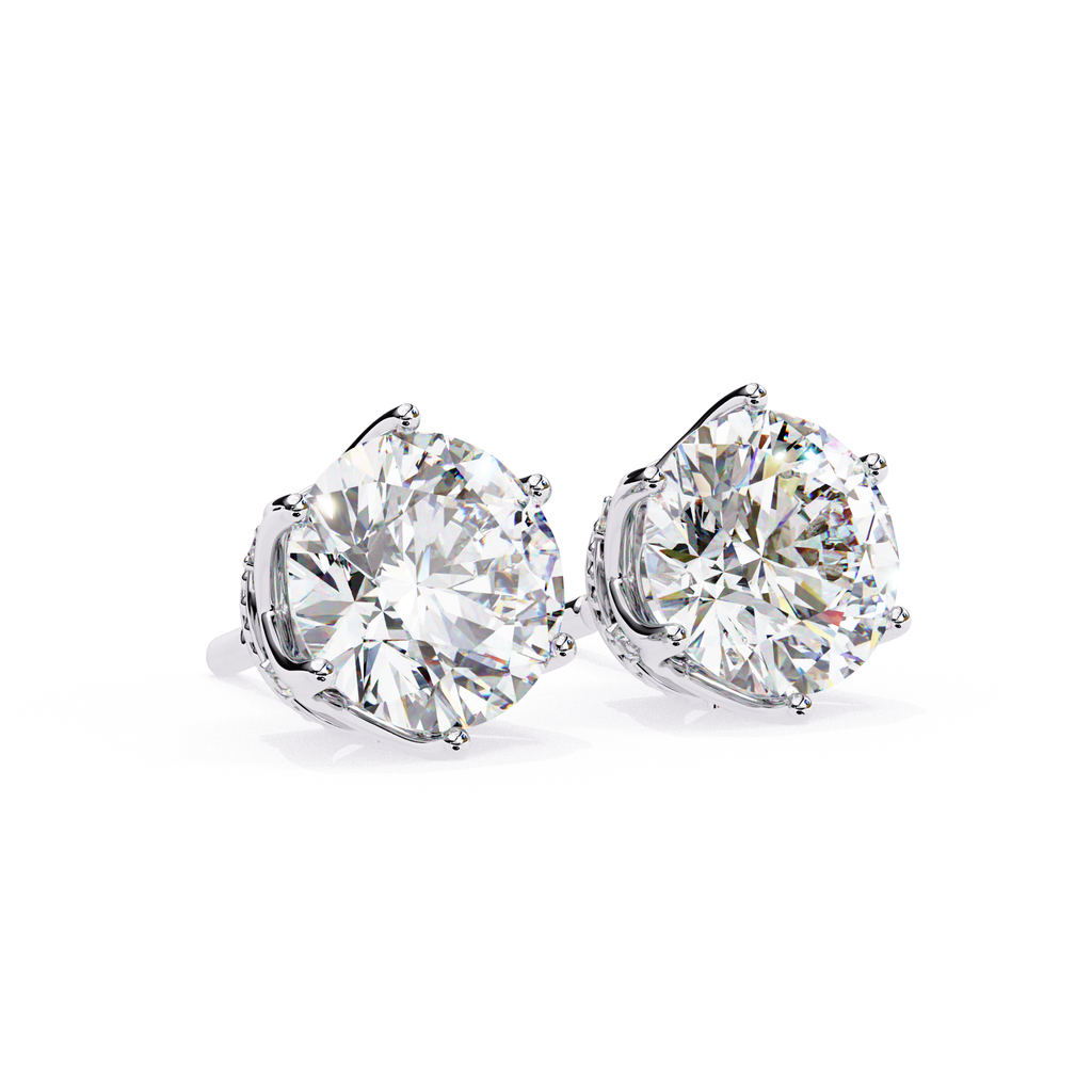Statement crown diamond earrings symmetrical design
