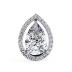 Elegant Pear shaped halo diamond stud earrings