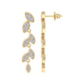 Floral diamond drop earrings in gold
