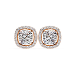 Luxury Cushion cut diamond stud earrings