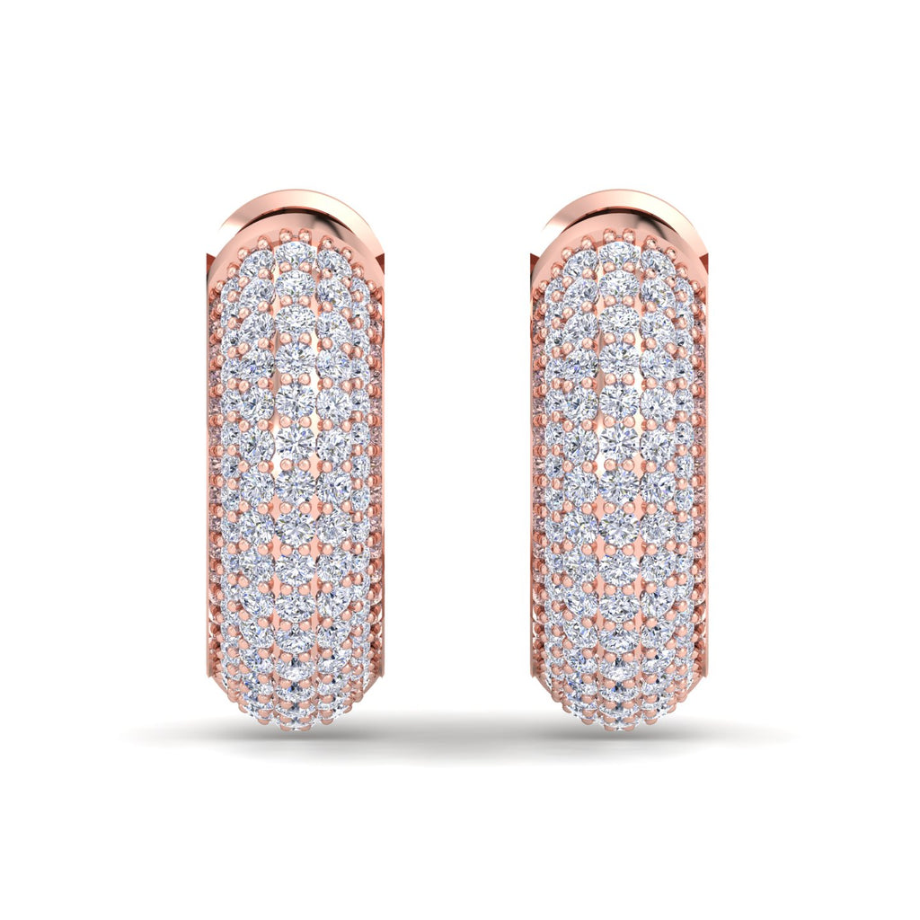 Everyday diamond hoop earrings in Rose Gold