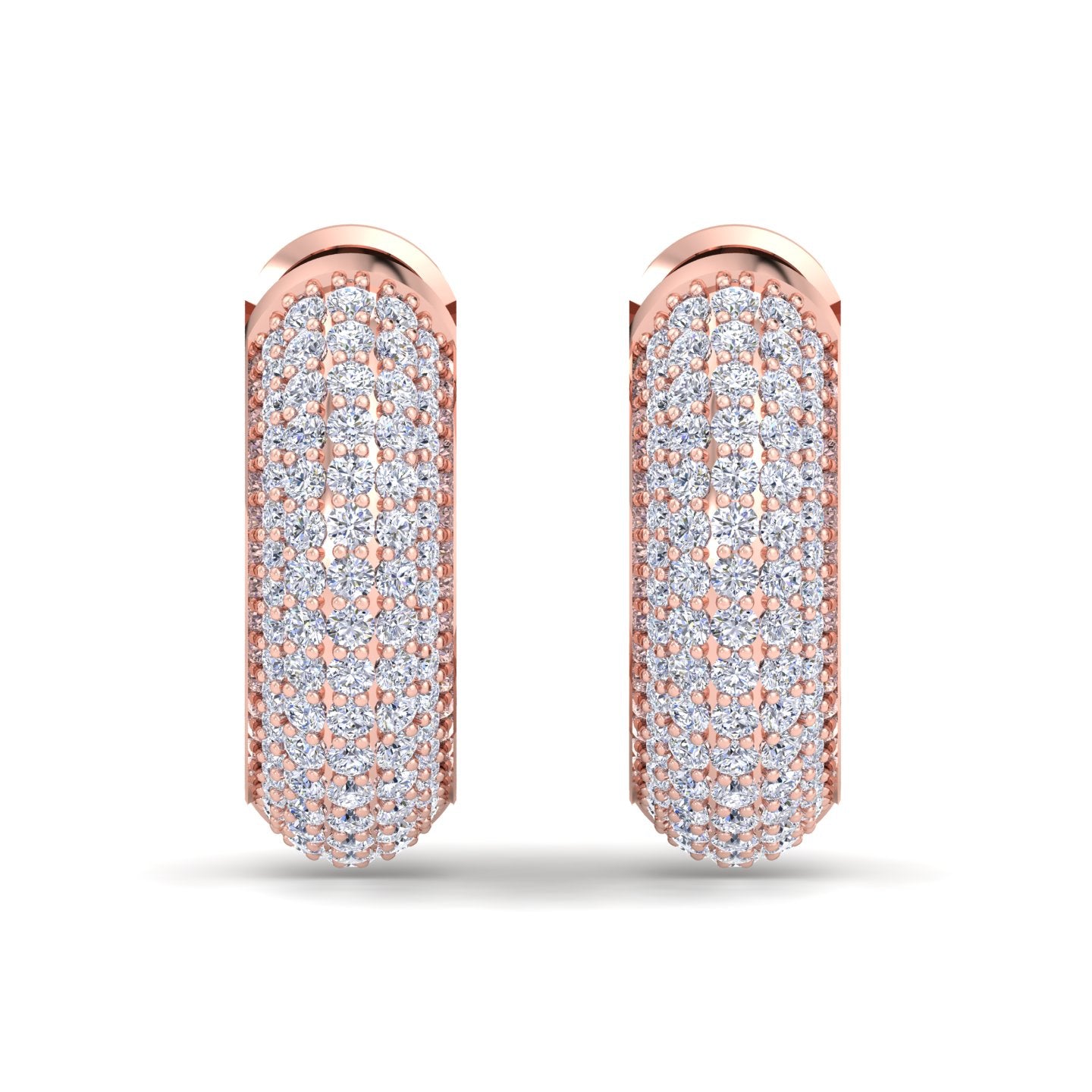 Everyday diamond hoop earrings in Rose Gold