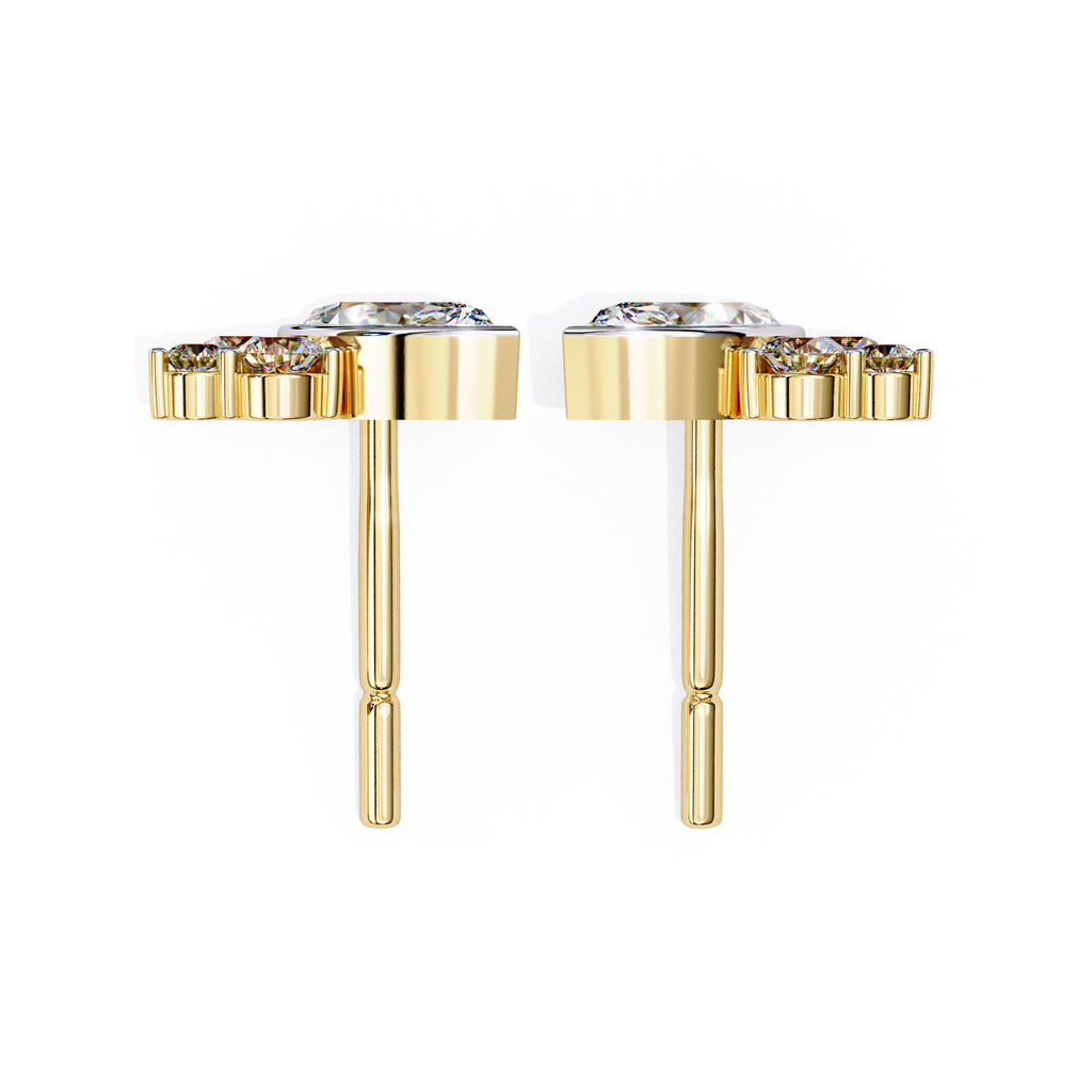 Yellow Gold Lightweight diamond stud earrings