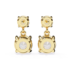 Modern two tier gold diamond earrings