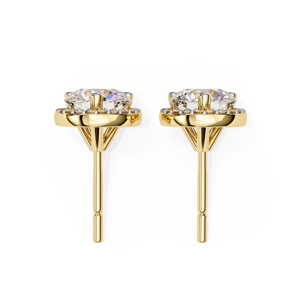 Everyday wear round diamond stud earrings