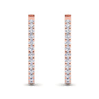 Round diamond hoop earrings with pavé diamonds