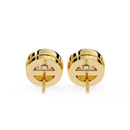Bezel round diamond stud earrings everyday wear