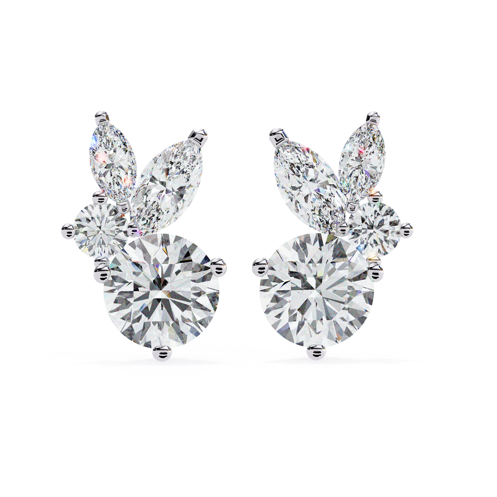Premium white gold diamond stud earrings