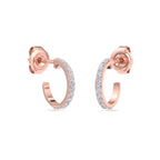 Rose Gold half hoop diamond earrings