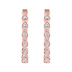 Rose Gold pear diamond hoop earrings