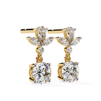 Bridal diamond drop earrings with round brilliant diamond