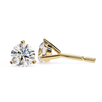 Round cut diamond stud earrings in gold