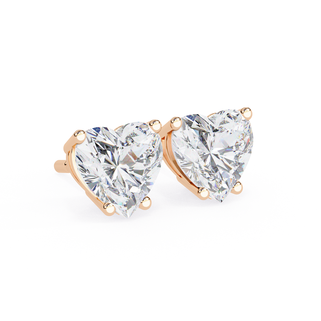 Luxury heart shaped diamond earrings