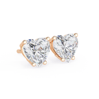 Luxury heart shaped diamond earrings