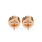 Bezel round diamond stud earrings everyday wear