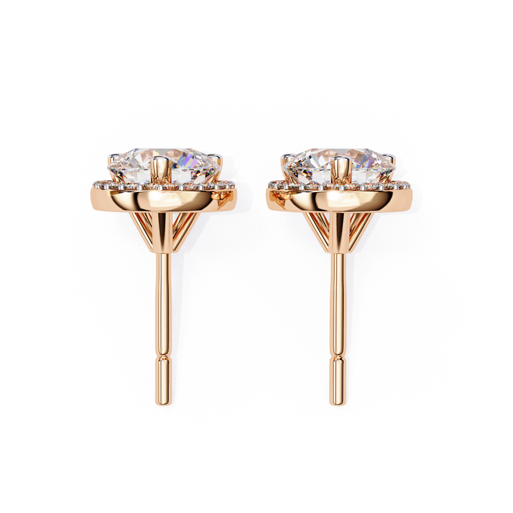 Premium round diamond stud earrings