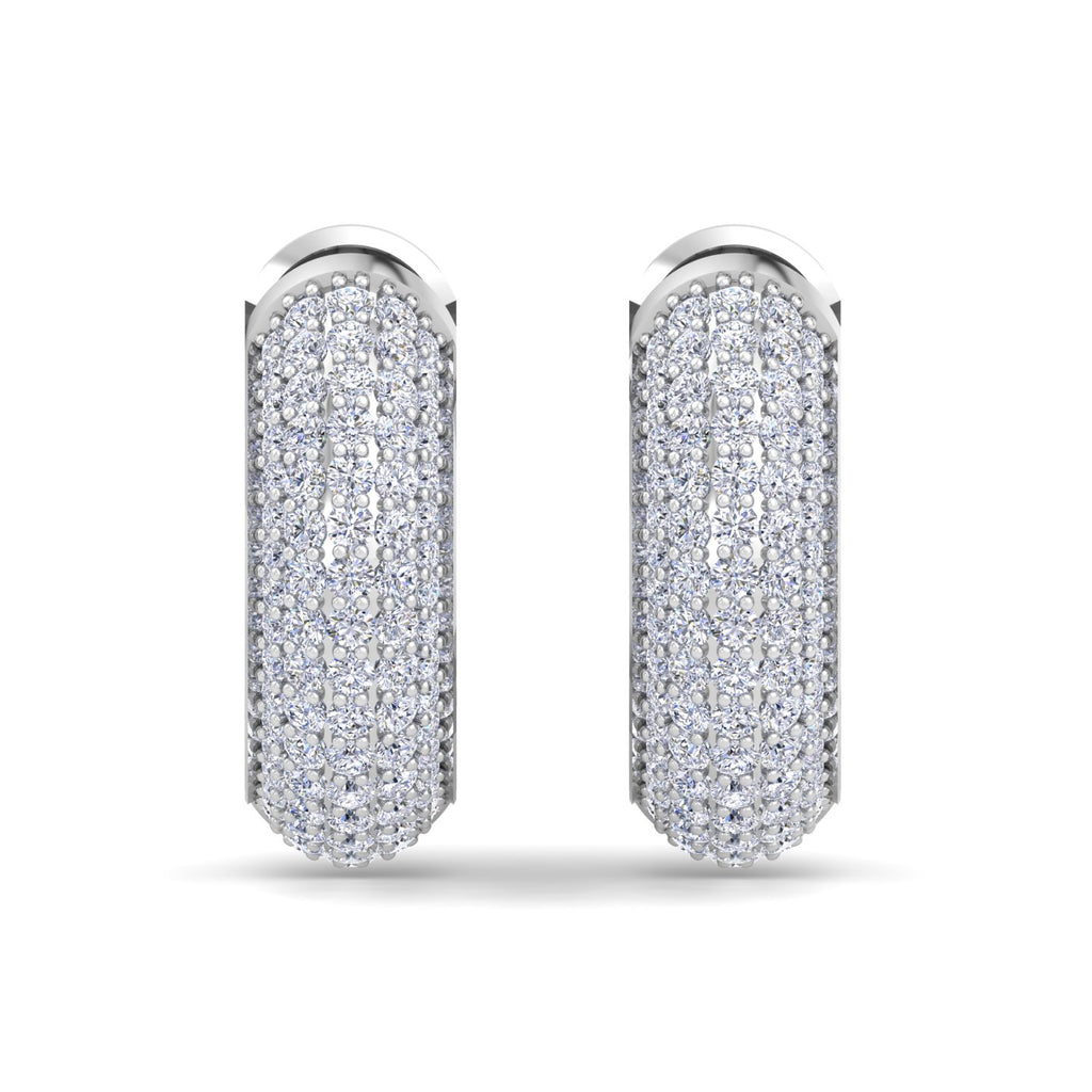 Everyday diamond hoop earrings in White Gold
