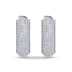 Everyday diamond hoop earrings in White Gold