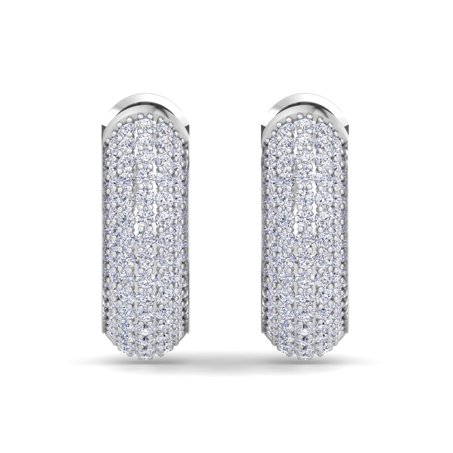 Everyday diamond hoop earrings in White Gold