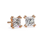 Minimal square diamond stud earrings everyday wear