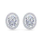 White Gold oval-shaped diamond stud earrings