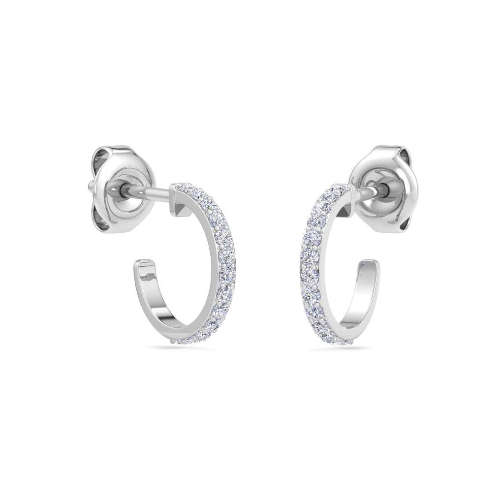 White Gold half hoop diamond earrings