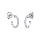 White Gold half hoop diamond earrings
