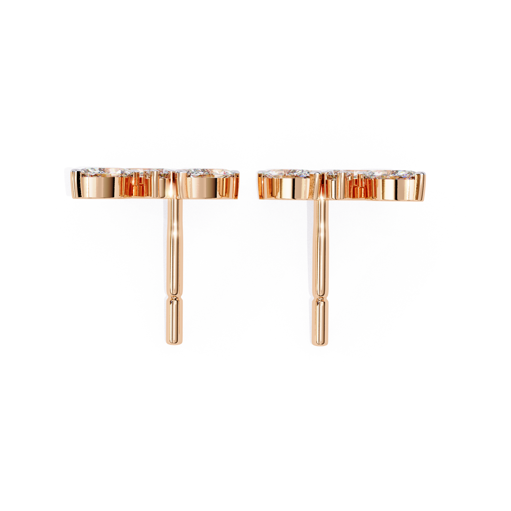 Modern diamond stud earrings marquise cluste