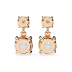 Modern two tier rose gold diamond earrings