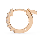Pavé style round diamond hoop earrings in Rose Gold