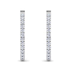 Round diamond hoop earrings with pavé diamonds